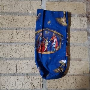 Cloth Christmas Gift Bag with Nativity Scene